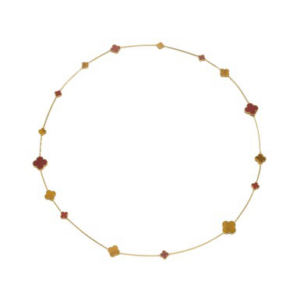 Van Cleef & Arpels — Collier en cornaline et œil de tigre, « Magic Alhambra »
