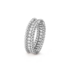 Bague Perlée diamants, 1 rang